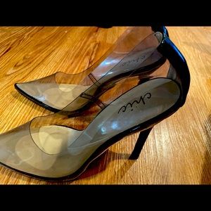 **Fairly New** Clear black high heels…